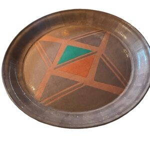Vintage Paper Mache Large Round Tray